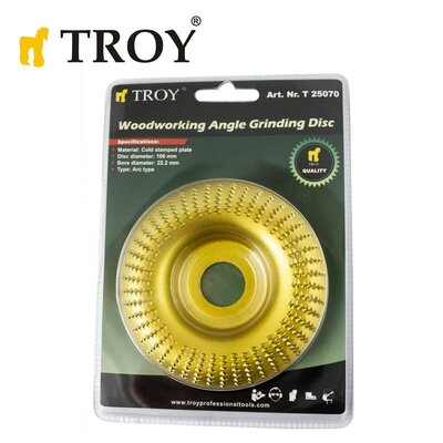 TROY 25070 Avuç Taşlamalar için Ahşap Törpü Diski, Toroidal, 100mm 3