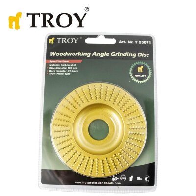 TROY 25071 Avuç Taşlamalar için Ahşap Törpü Diski, Düz Yassı, 100mm 3