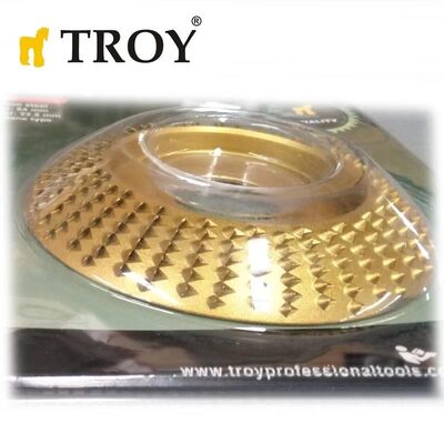 TROY 25077 Avuç Taşlama için Ahşap Aşındırıcı Törpü Diski, Yarı Küre, 125mm 3