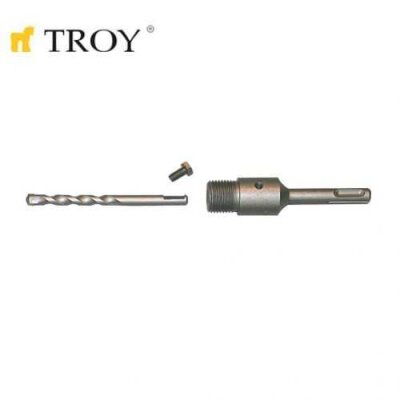 TROY 27457 SDS Plus Adaptör 110mm ve Merkezleme Matkap Ucu Seti 5